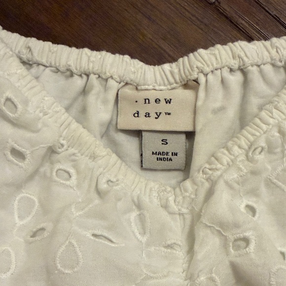 Eyelet Peplum Blouse - Picture 3 of 4